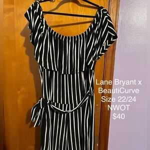 Lane Bryant x BeautiCurve Black & White Striped Jumper